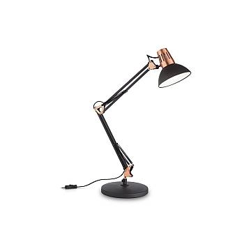Lampada Da Scrivania-Ufficio Moderna Wally Metallo Nero E Rame 1 Luce E27 Lampada Da Scrivania-Ufficio Moderna Wally Metallo Nero E Rame 1 Luce E27