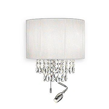 Applique Classica Opera Metallo-Cristallo Bianco 3 Luci E14+1,5W 3000K