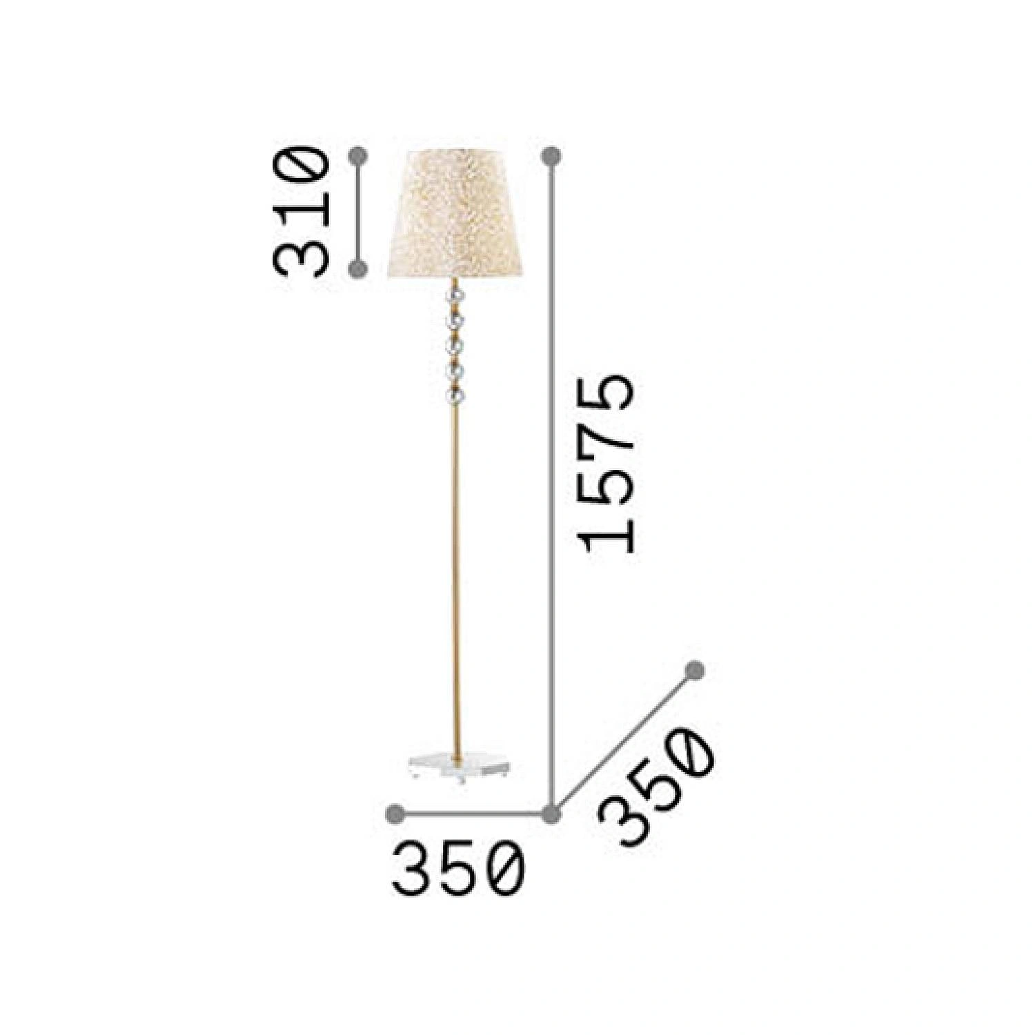 Piantana Classica Queen Metallo Oro 1 Luce E27 077765