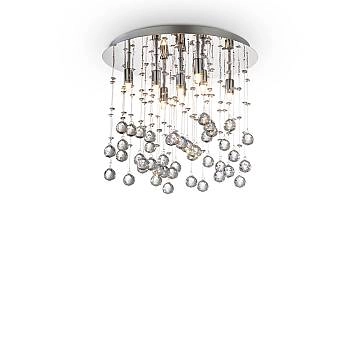 Plafoniera Contemporanea Moonlight Metallo-Cristallo Cromo 8 Luci G9 3W 3000K