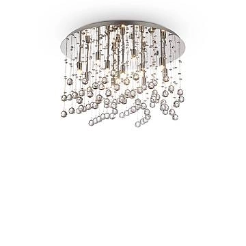 Plafoniera Contemporanea Moonlight Metallo-Cristallo Cromo 12 Luci G9 3W 3000K