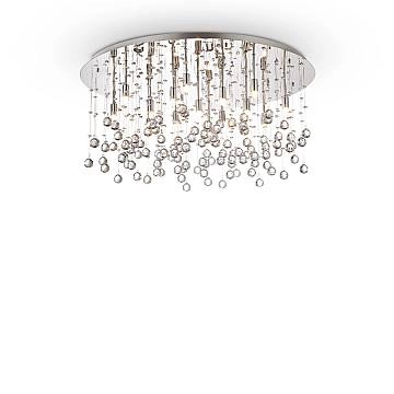 Plafoniera Contemporanea Moonlight Metallo-Cristallo Cromo 15 Luci G9 3W 3000K