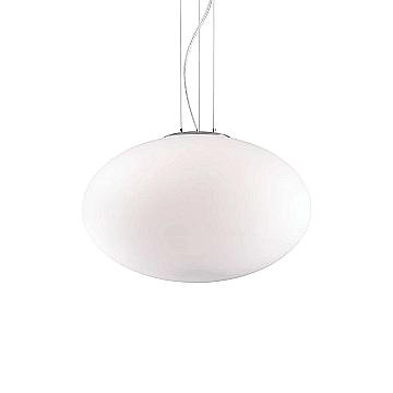 Sospensione Moderna Candy Vetro Bianco 1 Luce E27 D50Cm