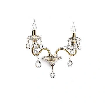 Applique Classica Negresco Metallo-Cristallo Oro 2 Luci E14