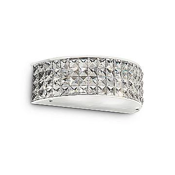 Applique Contemporanea Roma Metallo-Cristallo Cromo 2 Luci 3W 3000K Luce Calda