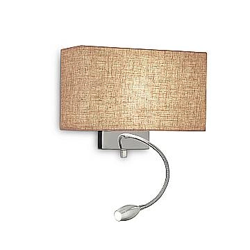 Applique Moderna Hotel Metallo Canvas 2 Luci E27+Led 1,5W