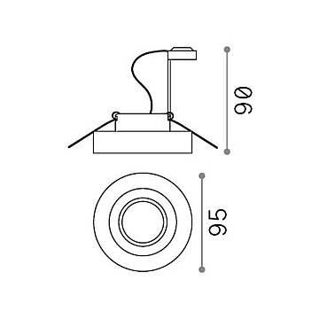 3 Faretti Incasso Moderno Blues Alluminio Bianco 1 Luce Gu10 5W 3000K Luce Calda