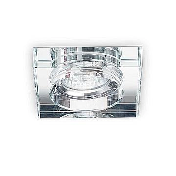 Faretto Incasso Quadrato Moderno Blues Alluminio Trasp. 1 Luce Gu10 5W 3000K