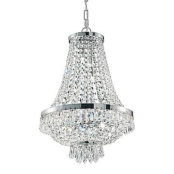 Lampadario Classico Caesar Metallo-Cristallo Cromo 12 Luci G9 3W 3000K Lampadario Classico Caesar Metallo-Cristallo Cromo 12 Luci G9 3W 3000K