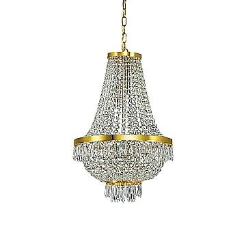 Lampadario Classico Caesar Metallo-Cristallo Oro 9 Luci G9 3W 3000K Luce Calda Lampadario Classico Caesar Metallo-Cristallo Oro 9 Luci G9 3W 3000K Luce Calda