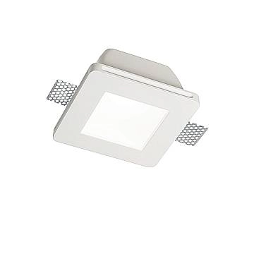 Faretto Incasso Moderno Samba Square Gesso Bianco 1 Luce Gu10 D77Cm