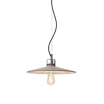 Lampada A Sospensione 1 Luce Brooklyn Diam 25 In Cemento E Bronzo