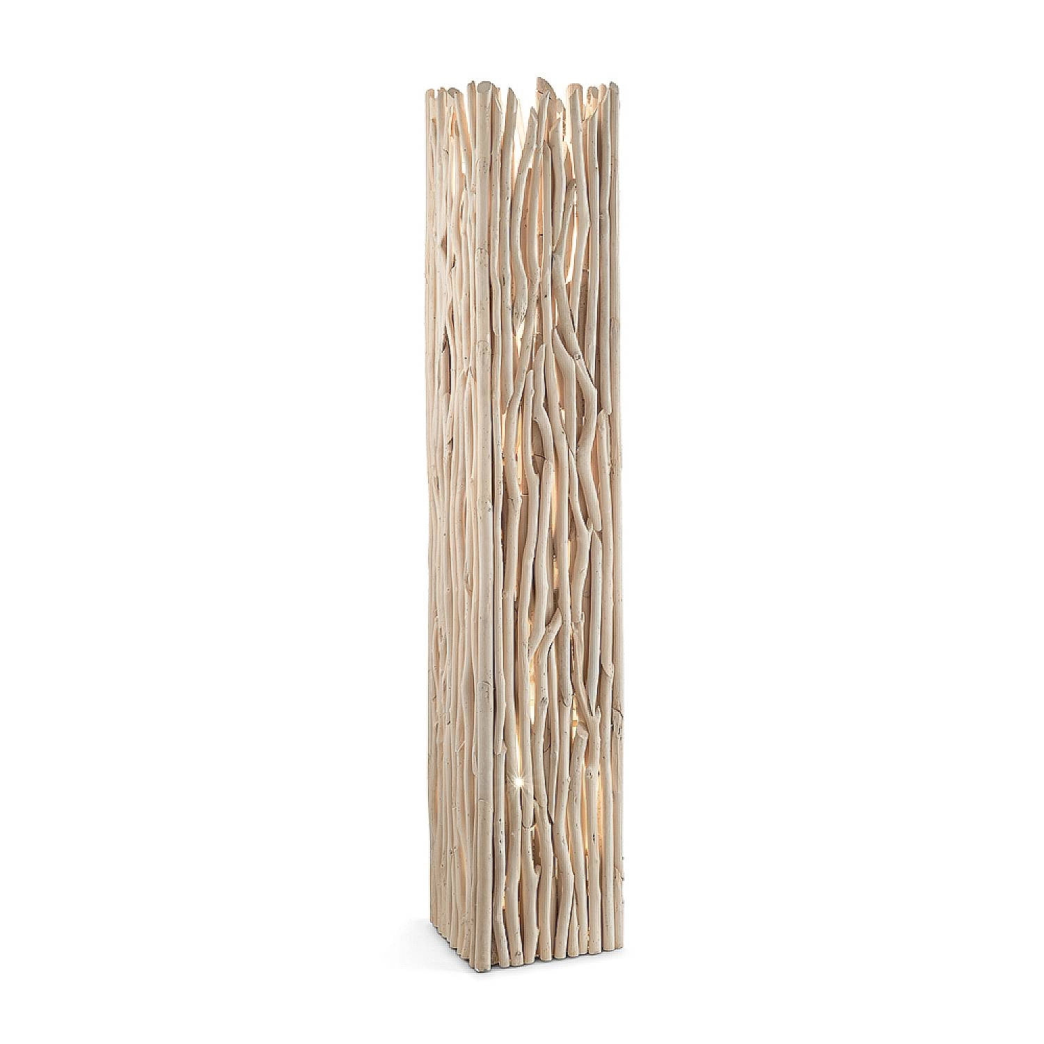 Piantana Industrial-Minimal Driftwood Legno Marrone 2 Luci E27 180946