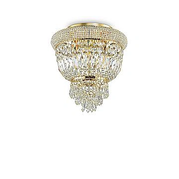 Plafoniera Classica Dubai Metallo-Cristallo Ottone 3 Luci E14