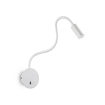 Applique Moderna Focus-2 Metallo Bianco Led 3,5W 3000K Luce Calda