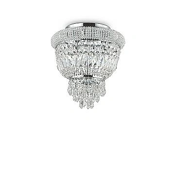 Plafoniera Classica Dubai Metallo-Cristallo Cromo 3 Luci E14