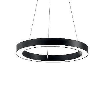 Sospensione Moderna Oracle Alluminio-Plastiche Nero Led 33W 3000K D60Cm