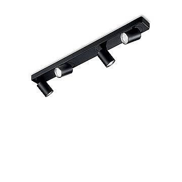 Plafoniera Moderna Rudy Metallo Nero 4 Luci 7W 3000K Luce Calda