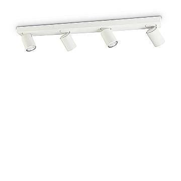 Plafoniera Moderna Rudy Metallo Bianco 4 Luci 7W 3000K Luce Calda