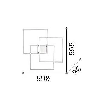 Plafoniera Moderna Frame Metallo Bianco Led 35W 3000K Luce Calda 230702