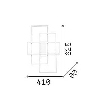 Plafoniera Moderna Frame Metallo Bianco Led 31W 3000K Luce Calda 230726