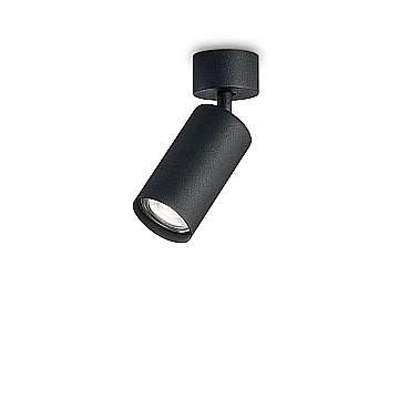 Plafoniera Moderna Dynamite Metallo Nero 1 Luce Gu10 7W 3000K Luce Calda