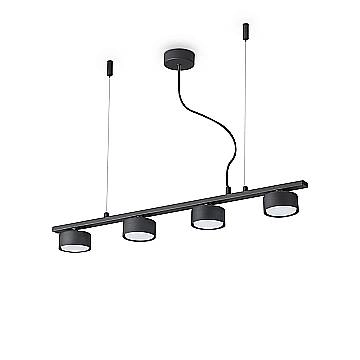 Sospensione Industrial-Minimal Minor Metallo Nero 4 Luci Gx53 9W 3000K