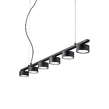 Sospensione Industrial-Minimal Minor Metallo Nero 6 Luci Gx53 9W 3000K