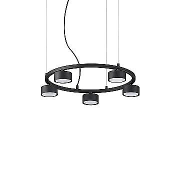 Sospensione Industrial-Minimal Minor Metallo Nero 5 Luci Gx53 9W 3000K