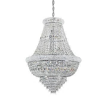Lampadario Classico Dubai Metallo-Cristallo Cromo 24 Luci E14