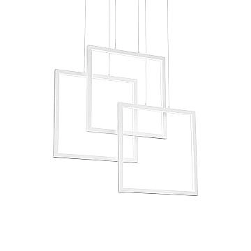 Sospensione Moderna Frame Alluminio Bianco Led 80W 3000K Luce Calda Sospensione Moderna Frame Alluminio Bianco Led 80W 3000K Luce Calda