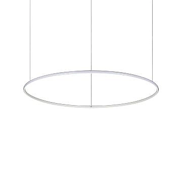 Sospensione Moderna Hulahoop Alluminio-Plastiche Bianco 1 Luce 46W 3000K D100Cm