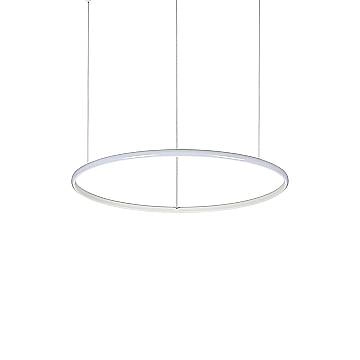 Sospensione Moderna Hulahoop Alluminio-Plastiche Bianco 1 Luce 31W 3000K D61Cm