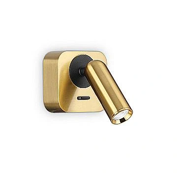 Applique Contemporanea Bean Square Metallo Ottone Led 3W 3000K Luce Calda