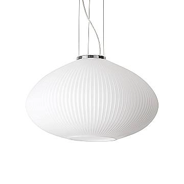 Sospensione Moderna Plisse' Metallo Cromo 1 Luce E27 D45Cm