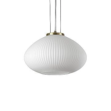 Sospensione Moderna Plisse' Metallo Ottone 1 Luce E27 D35Cm