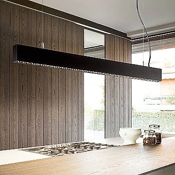 Supporto Lineare Steel Alluminio Nero 2 Luci 36W 3000K Luce Calda