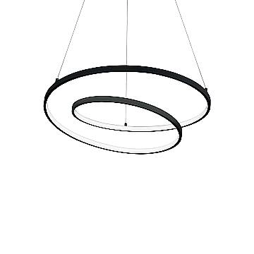 Sospensione Moderna Oz Metallo Nero Led 48W 3000K Luce Calda D60Cm On-Off Sospensione Moderna Oz Metallo Nero Led 48W 3000K Luce Calda D60Cm On-Off