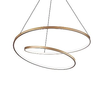 Sospensione Moderna Oz Metallo Ottone Led 55W 3000K Luce Calda D80 On-Off Sospensione Moderna Oz Metallo Ottone Led 55W 3000K Luce Calda D80 On-Off