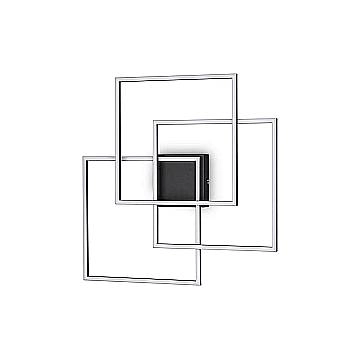 Plafoniera Moderna Frame Metallo Nero Led 35W 3000K Luce Calda Plafoniera Moderna Frame Metallo Nero Led 35W 3000K Luce Calda