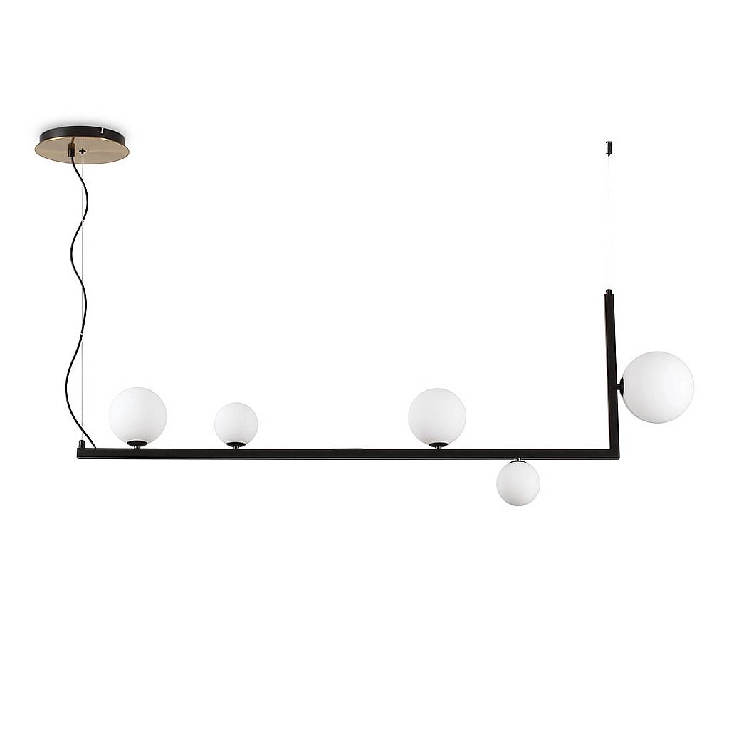 Sospensione Industrial-Minimal Birds Metallo Nero 5 Luci G9 3W 3000K Luce Calda 273648