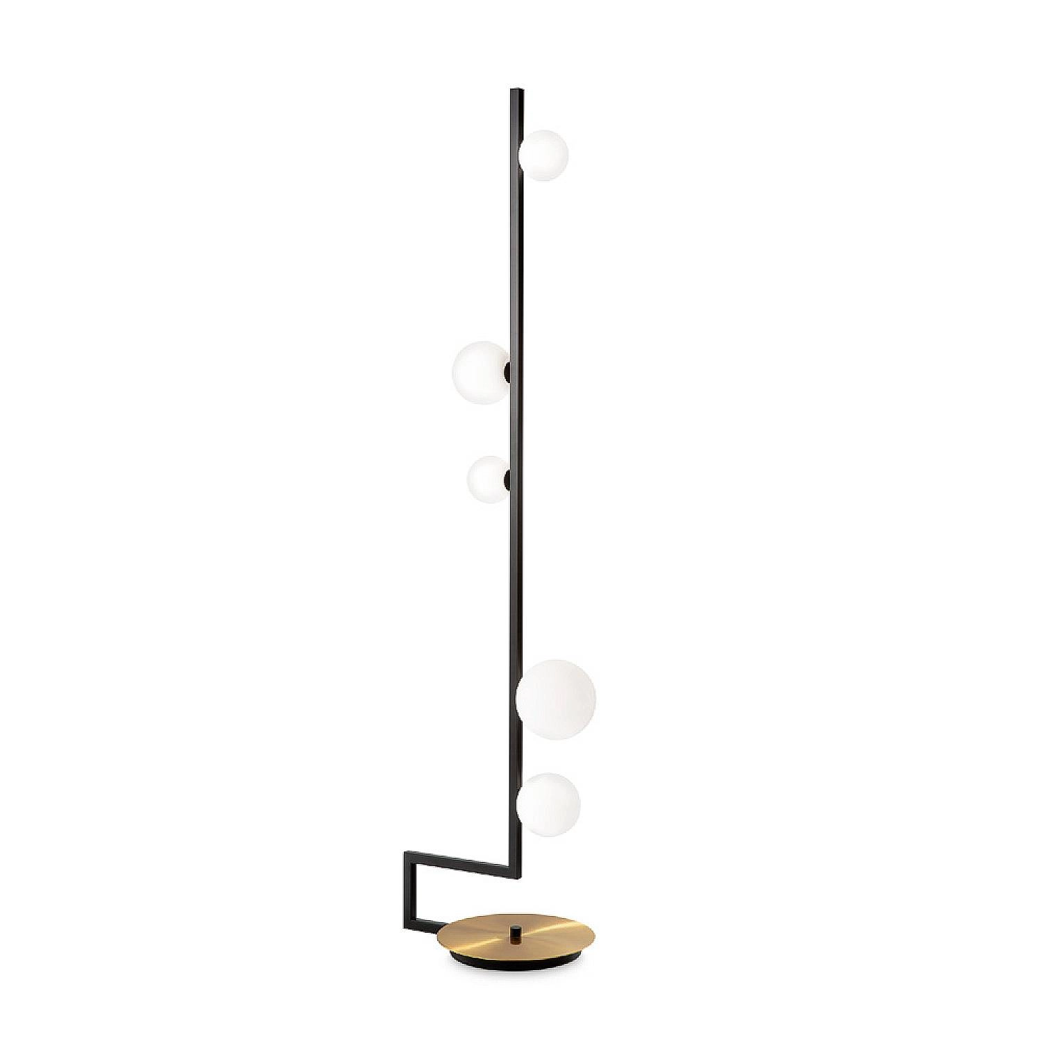 Piantana Industrial-Minimal Birds Metallo Nero 5 Luci G9 3W 3000K Luce Calda 273662