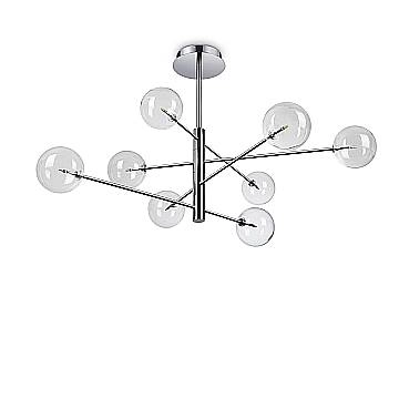 Sospensione Contemporanea Equinoxe Metallo Cromo 8 Luci 2W 3000K Luce Calda Sospensione Contemporanea Equinoxe Metallo Cromo 8 Luci 2W 3000K Luce Calda
