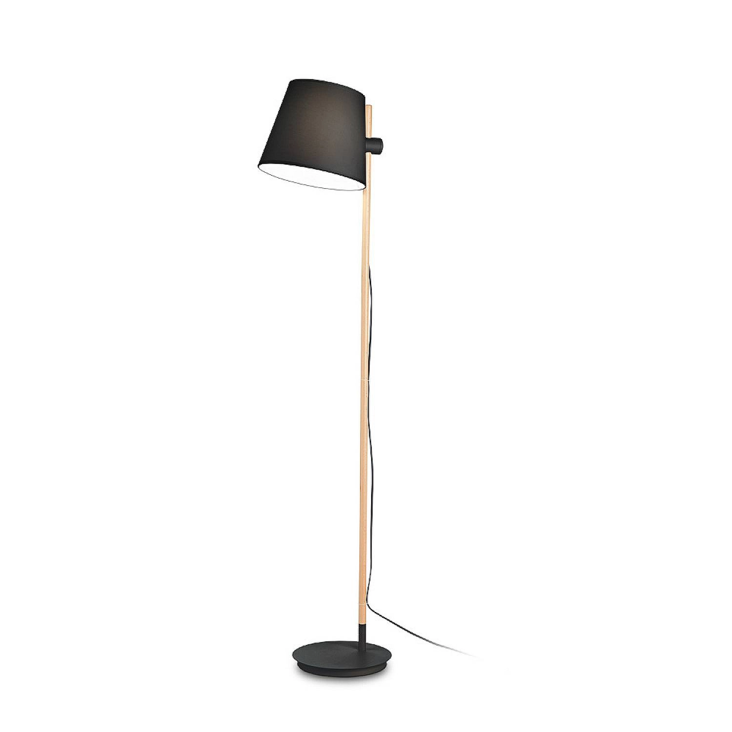 Piantana Industrial-Minimal Axel Legno Nero 1 Luce E27 282084