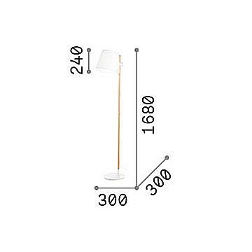 Piantana Industrial-Minimal Axel Legno Nero 1 Luce E27 282084