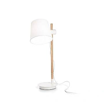 Lampade Da Scrivania-Ufficio Industrial-Minimal Axel Legno Bianco 1 Luce E27 Lampade Da Scrivania-Ufficio Industrial-Minimal Axel Legno Bianco 1 Luce E27