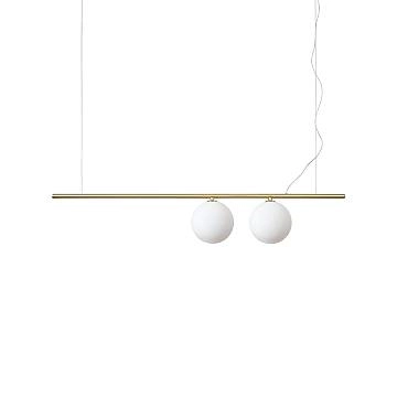 Sospensione Contemporanea Perline Metallo Ottone 2 Luci G9 3W 3000K Luce Calda Sospensione Contemporanea Perline Metallo Ottone 2 Luci G9 3W 3000K Luce Calda