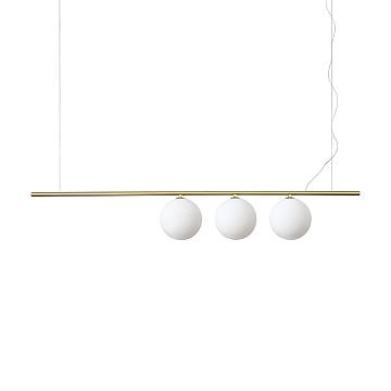 Sospensione Contemporanea Perline Metallo Ottone 3 Luci G9 3W 3000K Luce Calda Sospensione Contemporanea Perline Metallo Ottone 3 Luci G9 3W 3000K Luce Calda