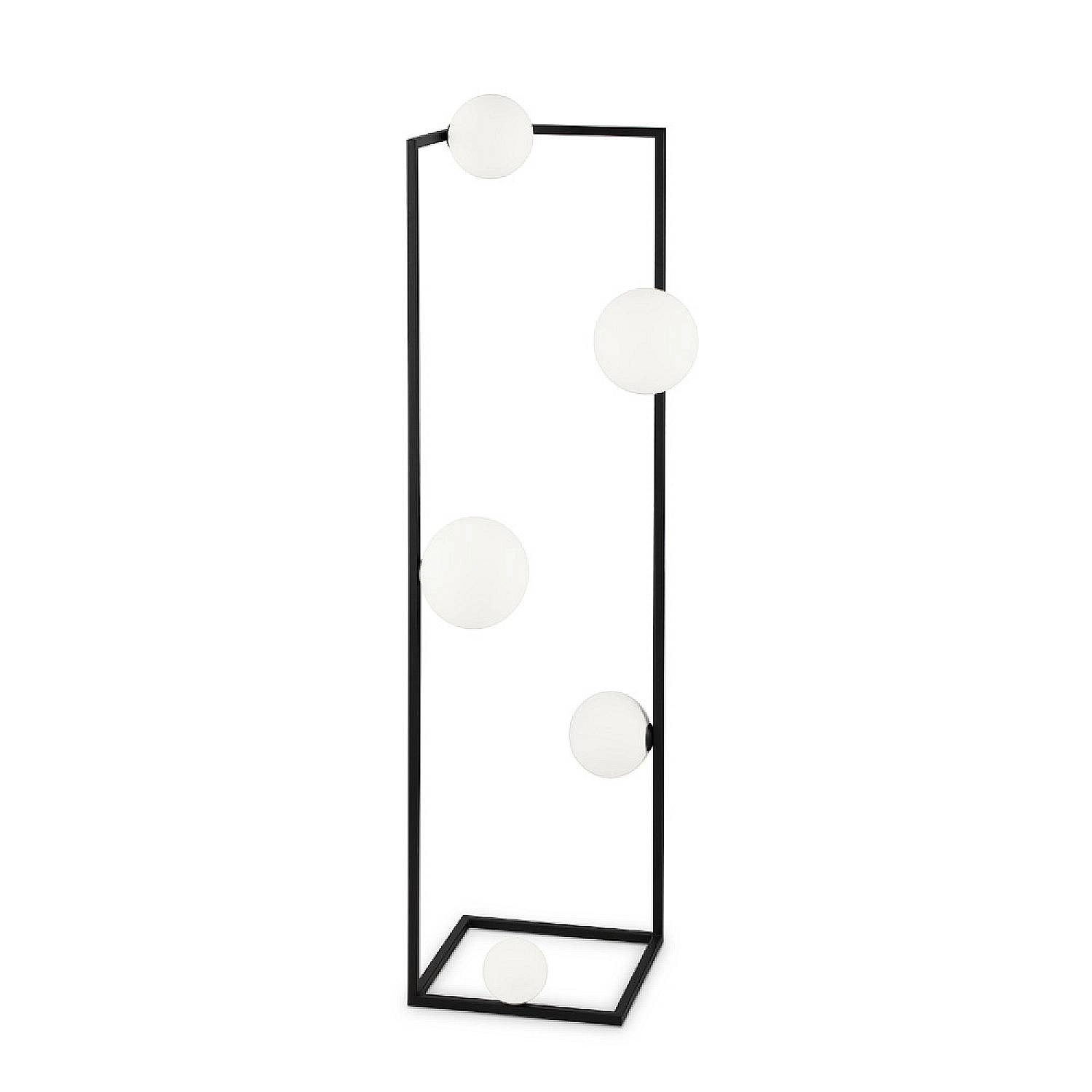 Piantana Industrial-Minimal Angolo Metallo Nero 5 Luci G9 3W 3000K Luce Calda 284309