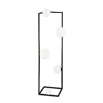 Piantana Industrial-Minimal Angolo Metallo Nero 5 Luci G9 3W 3000K Luce Calda